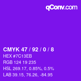 Farbcode: CMYK 47 / 92 / 0 / 8 | qconv.com