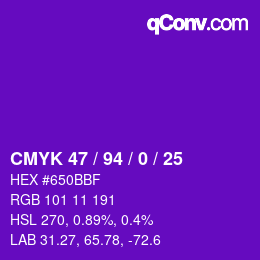 Color code: CMYK 47 / 94 / 0 / 25 | qconv.com