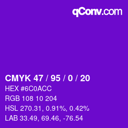 Color code: CMYK 47 / 95 / 0 / 20 | qconv.com