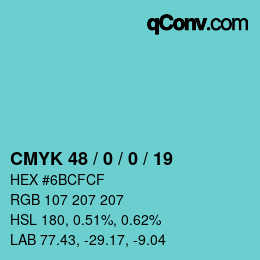 Farbcode: CMYK 48 / 0 / 0 / 19 | qconv.com