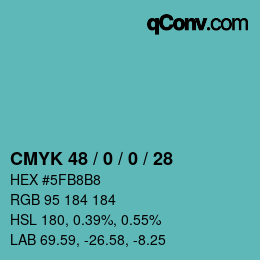 Farbcode: CMYK 48 / 0 / 0 / 28 | qconv.com