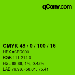 Código de color: CMYK 48 / 0 / 100 / 16 | qconv.com