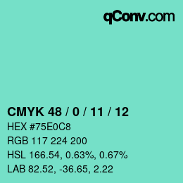 Color code: CMYK 48 / 0 / 11 / 12 | qconv.com