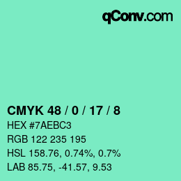 Color code: CMYK 48 / 0 / 17 / 8 | qconv.com