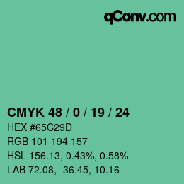 Farbcode: CMYK 48 / 0 / 19 / 24 | qconv.com