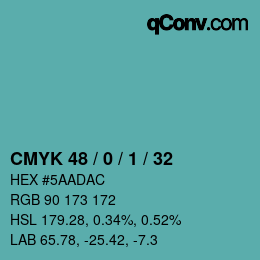 Color code: CMYK 48 / 0 / 1 / 32 | qconv.com