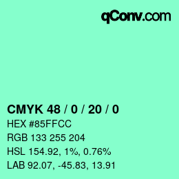 Color code: CMYK 48 / 0 / 20 / 0 | qconv.com
