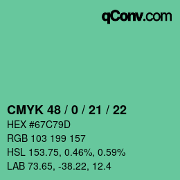 Color code: CMYK 48 / 0 / 21 / 22 | qconv.com