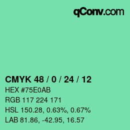 Color code: CMYK 48 / 0 / 24 / 12 | qconv.com