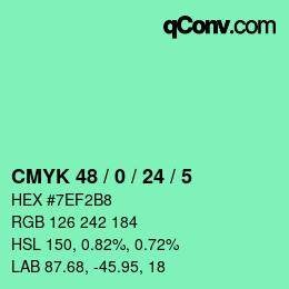Color code: CMYK 48 / 0 / 24 / 5 | qconv.com