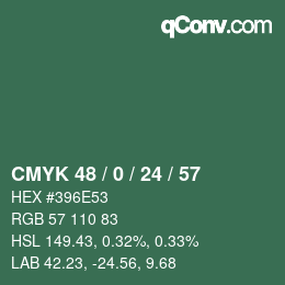 Color code: CMYK 48 / 0 / 24 / 57 | qconv.com