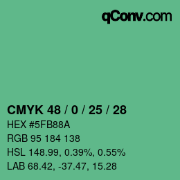 Color code: CMYK 48 / 0 / 25 / 28 | qconv.com