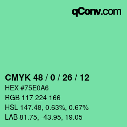 Color code: CMYK 48 / 0 / 26 / 12 | qconv.com