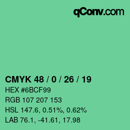 Color code: CMYK 48 / 0 / 26 / 19 | qconv.com