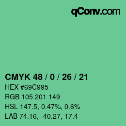 Color code: CMYK 48 / 0 / 26 / 21 | qconv.com