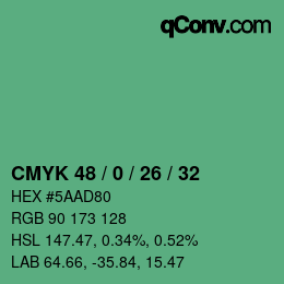 Color code: CMYK 48 / 0 / 26 / 32 | qconv.com