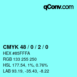 Color code: CMYK 48 / 0 / 2 / 0 | qconv.com