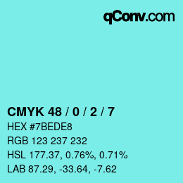 Color code: CMYK 48 / 0 / 2 / 7 | qconv.com