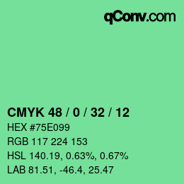 Color code: CMYK 48 / 0 / 32 / 12 | qconv.com
