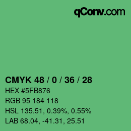Color code: CMYK 48 / 0 / 36 / 28 | qconv.com