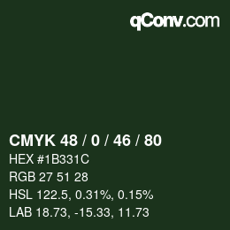 Color code: CMYK 48 / 0 / 46 / 80 | qconv.com