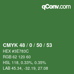 Color code: CMYK 48 / 0 / 50 / 53 | qconv.com