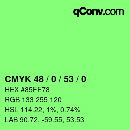 カラーコード: CMYK 48 / 0 / 53 / 0 | qconv.com