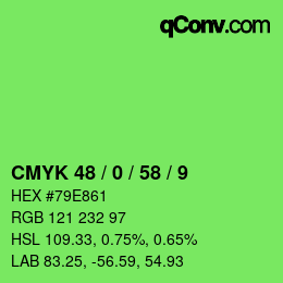 Color code: CMYK 48 / 0 / 58 / 9 | qconv.com