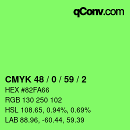 Farbcode: CMYK 48 / 0 / 59 / 2 | qconv.com