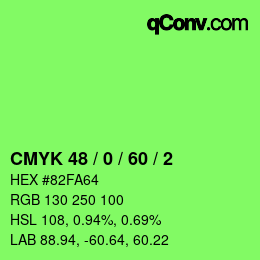 Color code: CMYK 48 / 0 / 60 / 2 | qconv.com