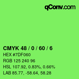 Color code: CMYK 48 / 0 / 60 / 6 | qconv.com