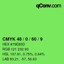 Color code: CMYK 48 / 0 / 60 / 9 | qconv.com