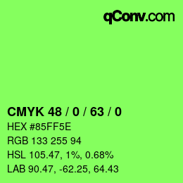 Farbcode: CMYK 48 / 0 / 63 / 0 | qconv.com
