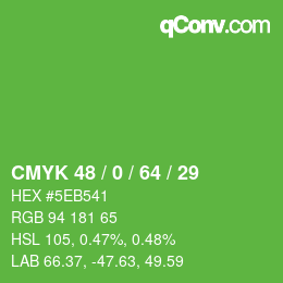 Color code: CMYK 48 / 0 / 64 / 29 | qconv.com
