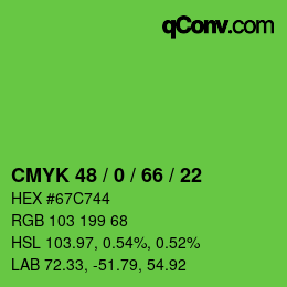 Color code: CMYK 48 / 0 / 66 / 22 | qconv.com