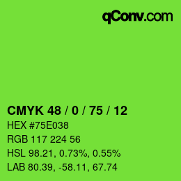 Color code: CMYK 48 / 0 / 75 / 12 | qconv.com