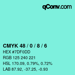 Color code: CMYK 48 / 0 / 8 / 6 | qconv.com