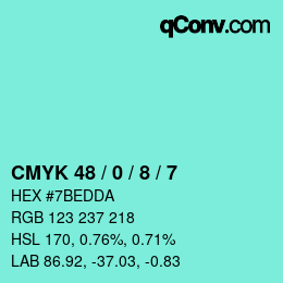 Color code: CMYK 48 / 0 / 8 / 7 | qconv.com