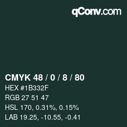 Color code: CMYK 48 / 0 / 8 / 80 | qconv.com