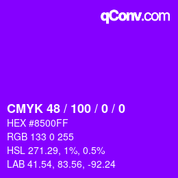 Color code: CMYK 48 / 100 / 0 / 0 | qconv.com