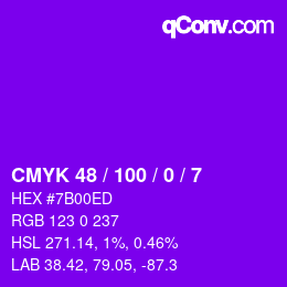 Color code: CMYK 48 / 100 / 0 / 7 | qconv.com