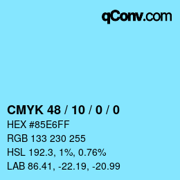 Color code: CMYK 48 / 10 / 0 / 0 | qconv.com