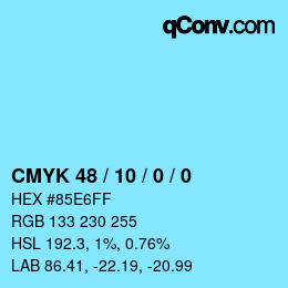 Color code: CMYK 48 / 10 / 0 / 0 | qconv.com