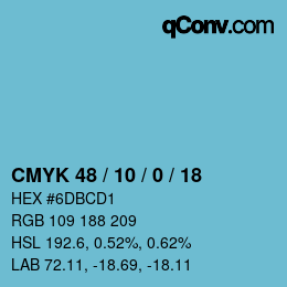 カラーコード: CMYK 48 / 10 / 0 / 18 | qconv.com