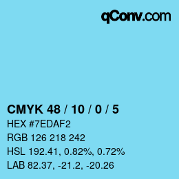 Color code: CMYK 48 / 10 / 0 / 5 | qconv.com