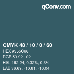 颜色代码: CMYK 48 / 10 / 0 / 60 | qconv.com