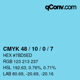 Color code: CMYK 48 / 10 / 0 / 7 | qconv.com