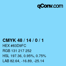 Color code: CMYK 48 / 14 / 0 / 1 | qconv.com