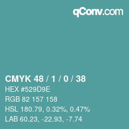 Color code: CMYK 48 / 1 / 0 / 38 | qconv.com