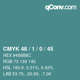 Color code: CMYK 48 / 1 / 0 / 45 | qconv.com